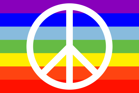 PACE flag with peace sign (☮) instead of text